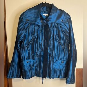UbU Women’s Size Small Metallic Blue Crinkle Jacket